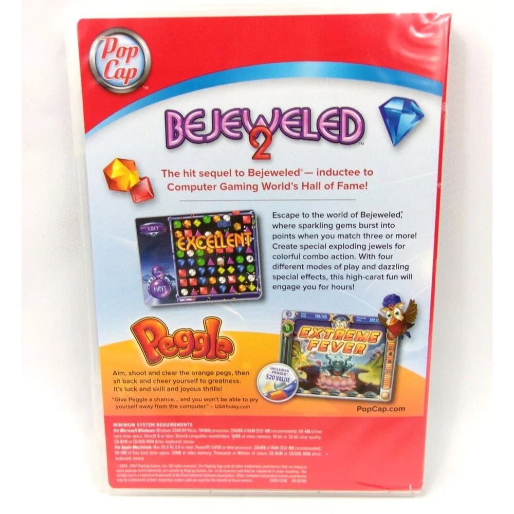 Pop Cap Games Bejeweled 2 Peggle and Zumas Revenge PC Games